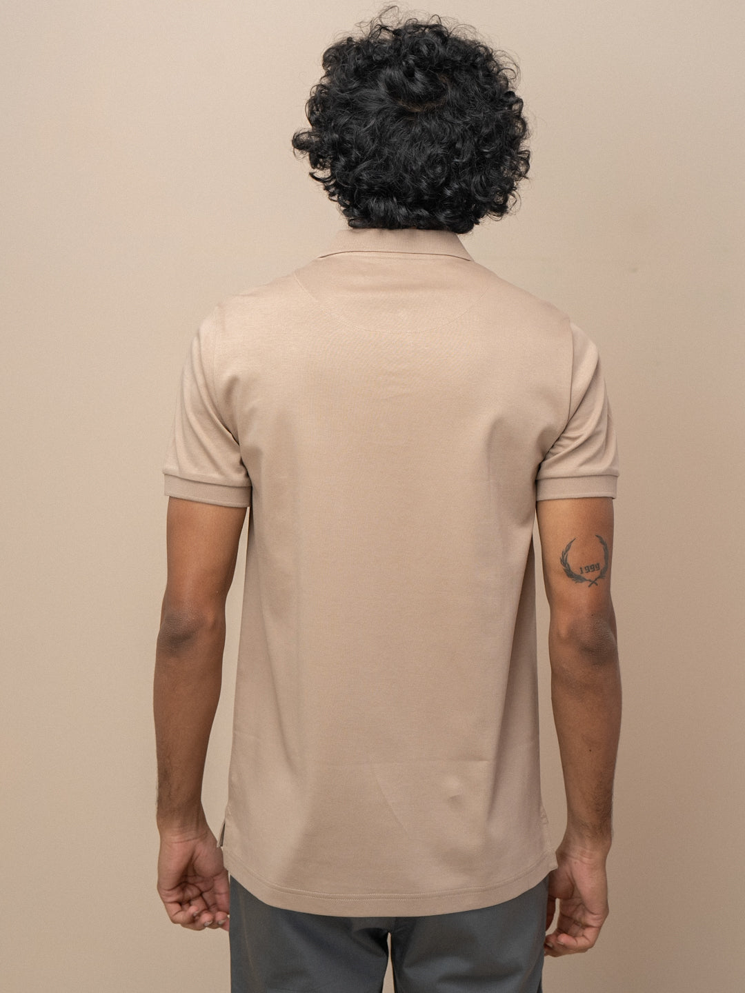 Men Extra Long Staple Cotton Smart Fit Apex Polo T-Shirt Desert Beige AX4