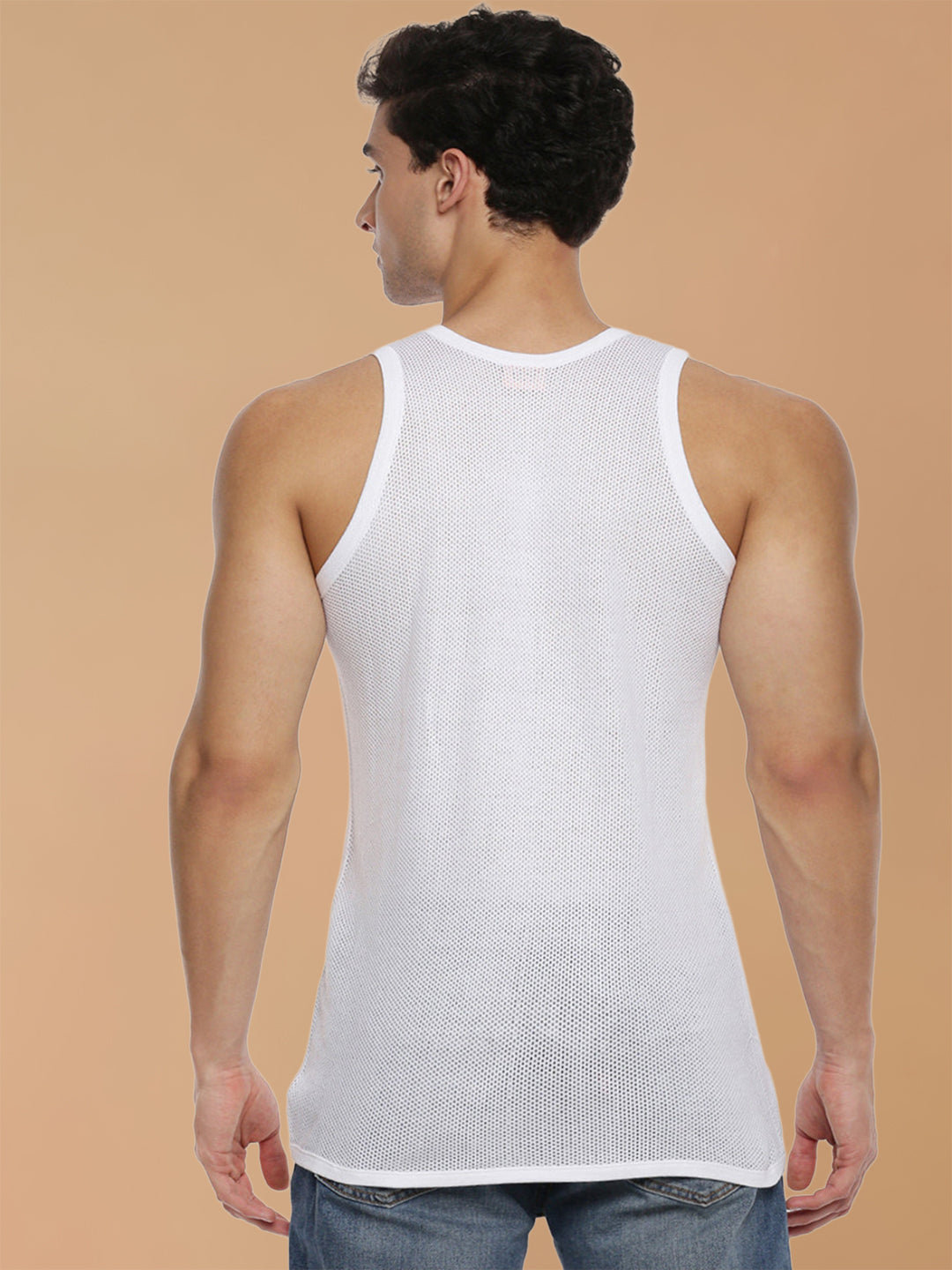 100% Cotton White Netted Vest Breeze RN (Pack of 2)