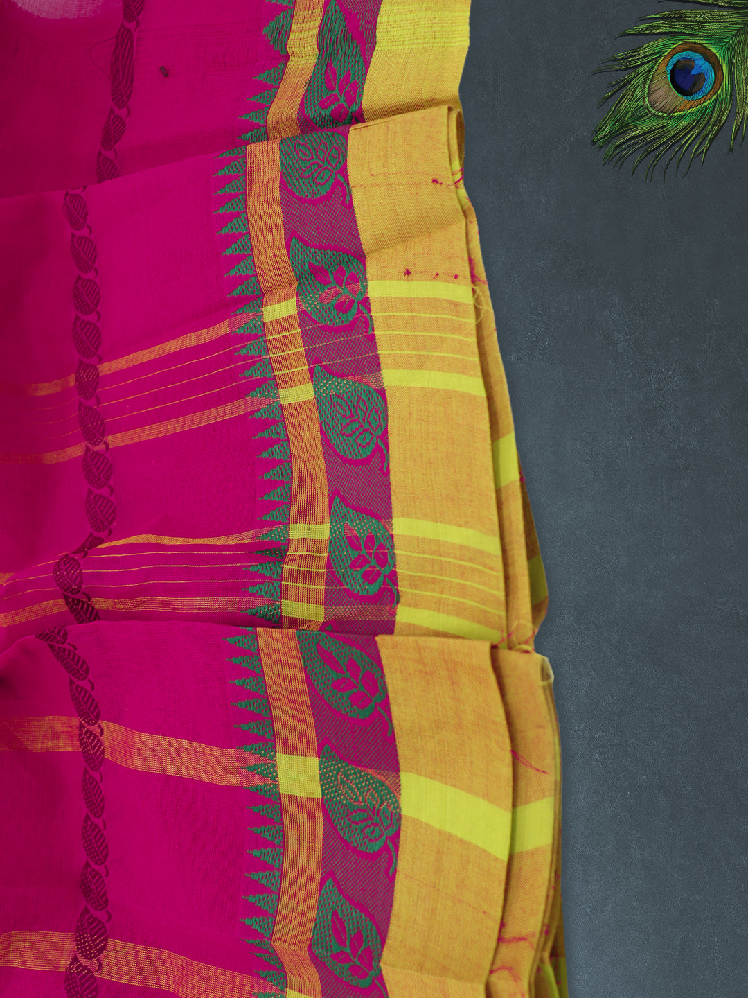 Women Dark Pink Pure Chettinad Cotton Saree PCS223