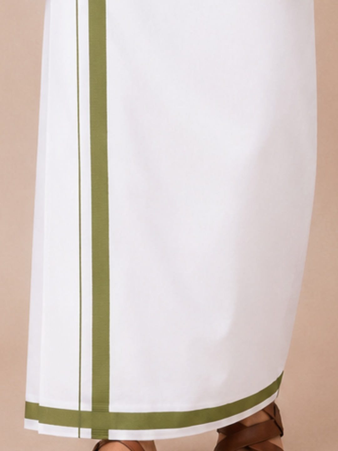 Men 100% Cotton Single Layer Small Border Dhoti Pavan PV01