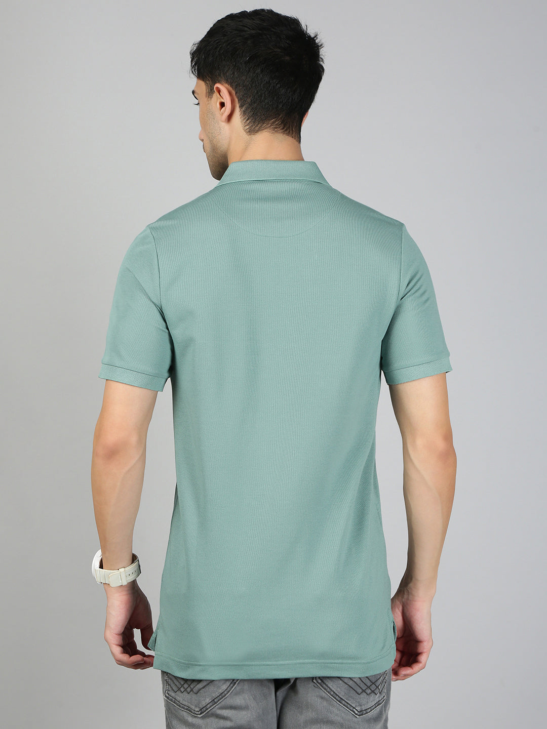 Men Cotton Rich Smart Fit Expert Polo T-Shirt Sage Green EP39