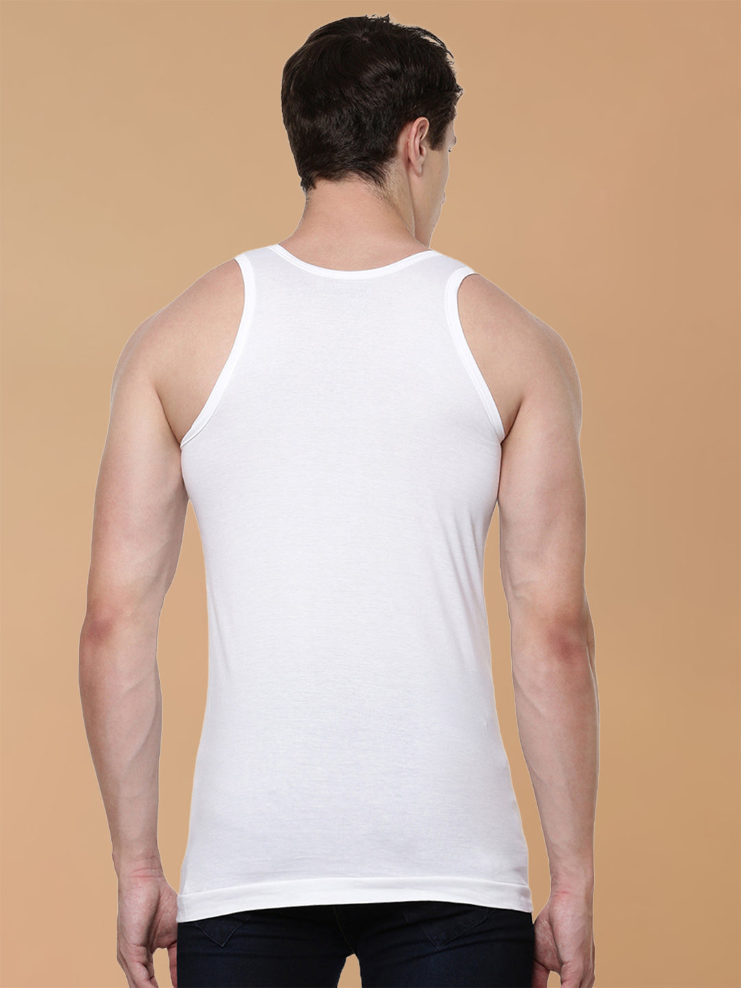 100 % Combed Cotton White Vest RN Romex (Pack of 2)