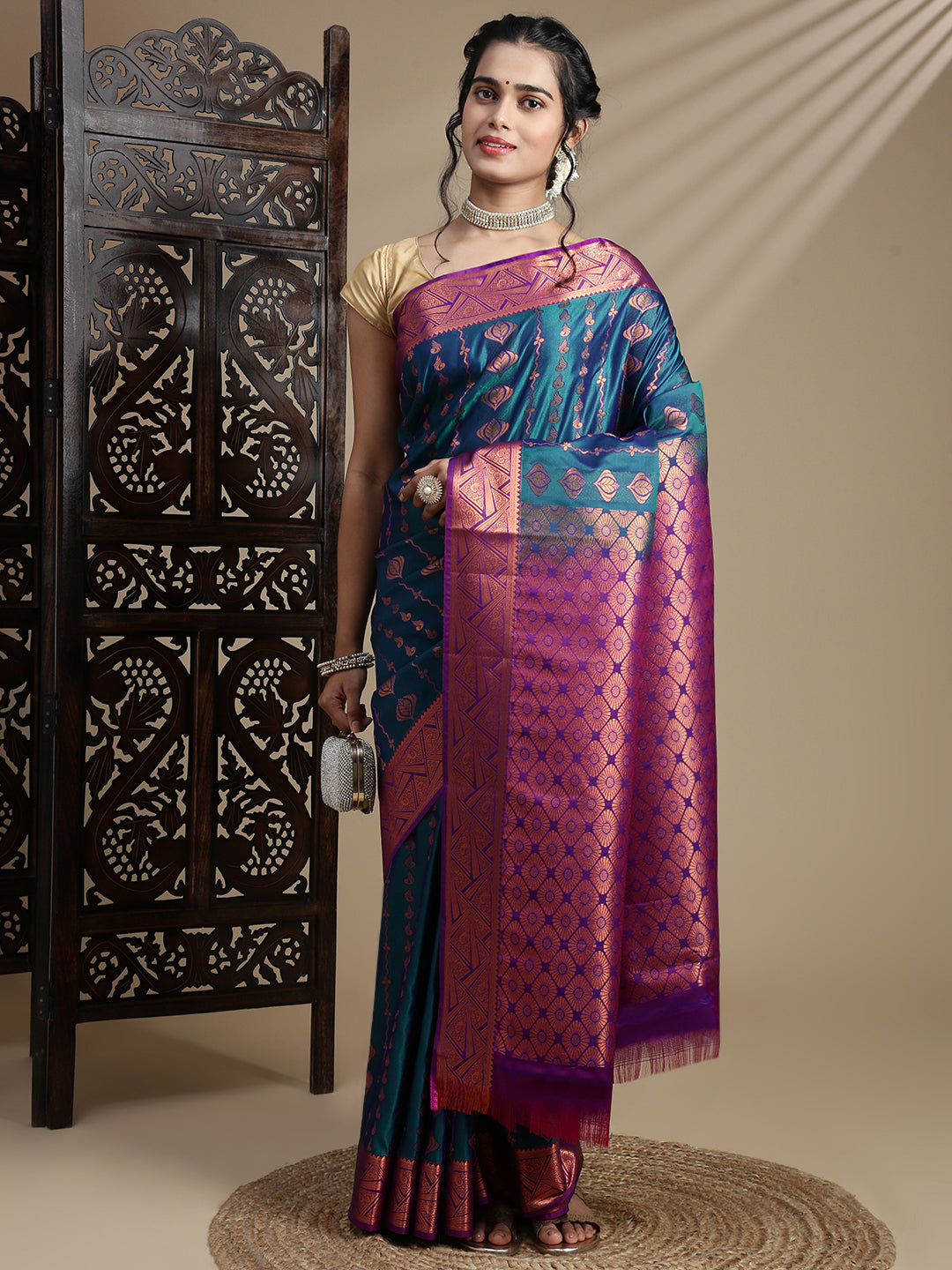 Women Blue Art Silk Saree ASS125