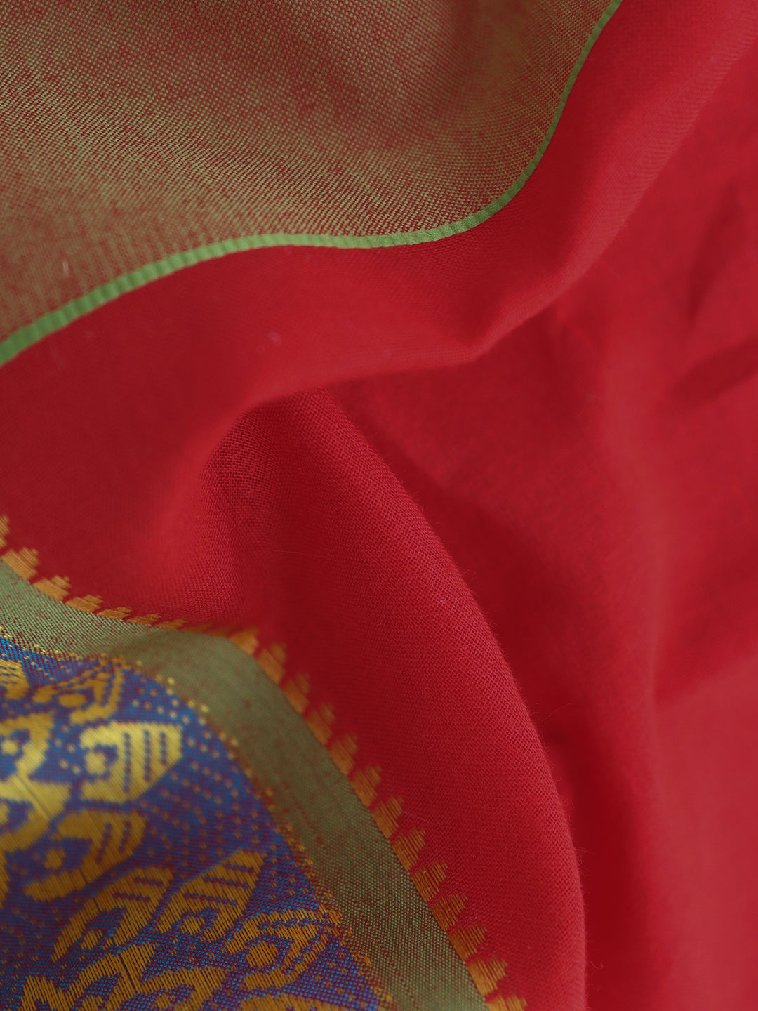 Men 100% Cotton Panchakacham with Angavasthram Set Adinath Red (9+5)