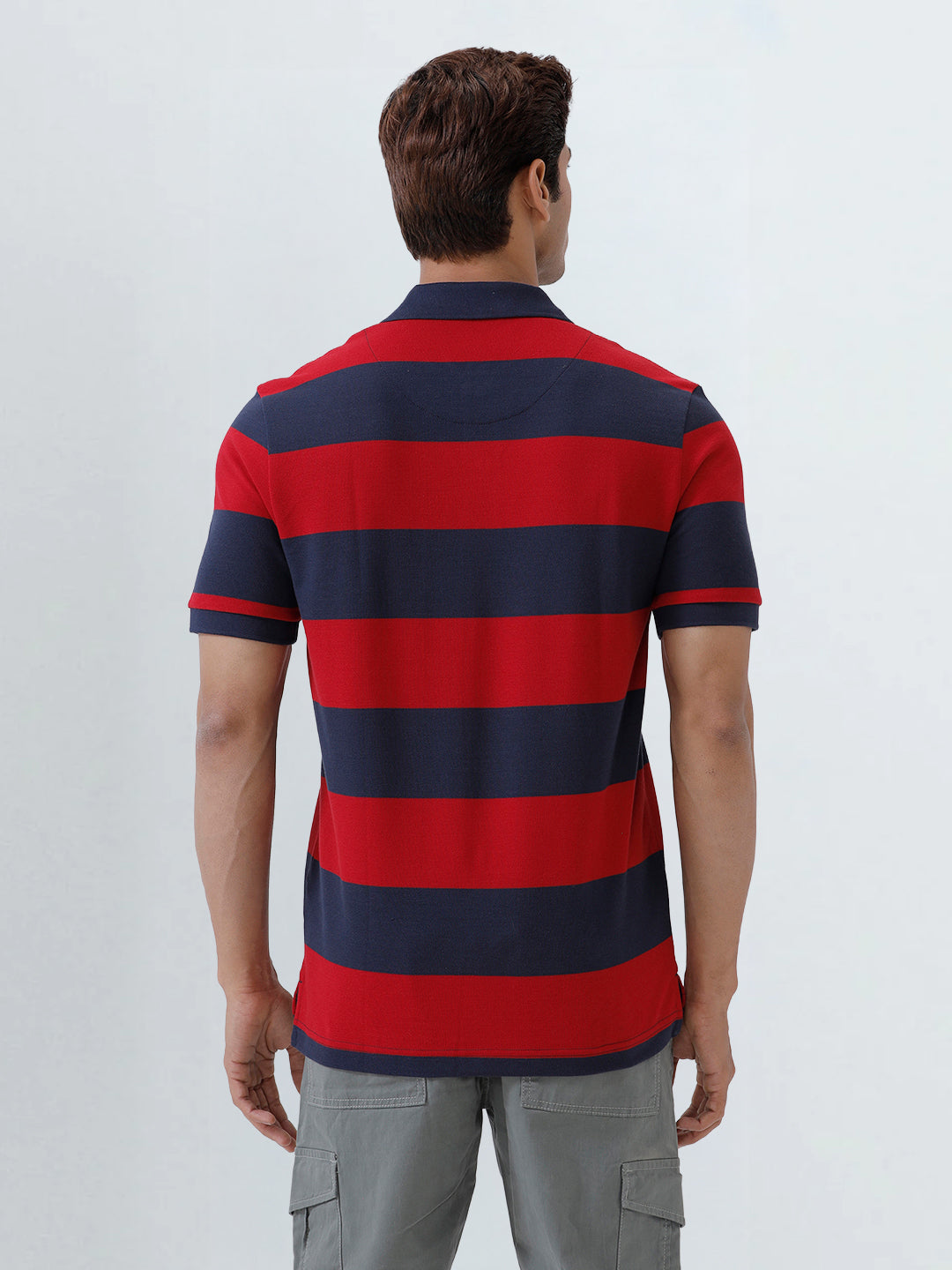 Men Smart Fit Exclusive Striped Polo T-Shirt Savvy Red ED3