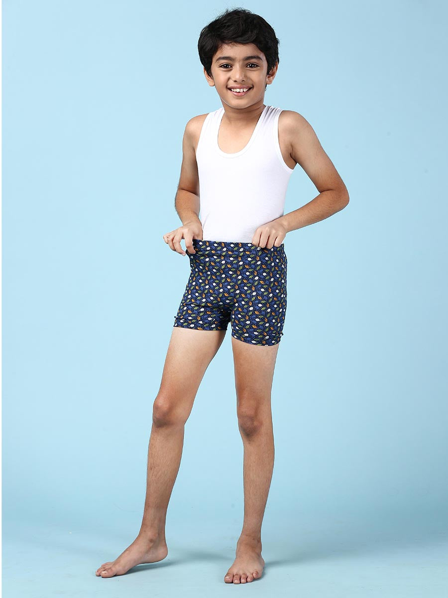 Boys Combed Cotton Assorted Colours Print Drawer (Pack of 5)