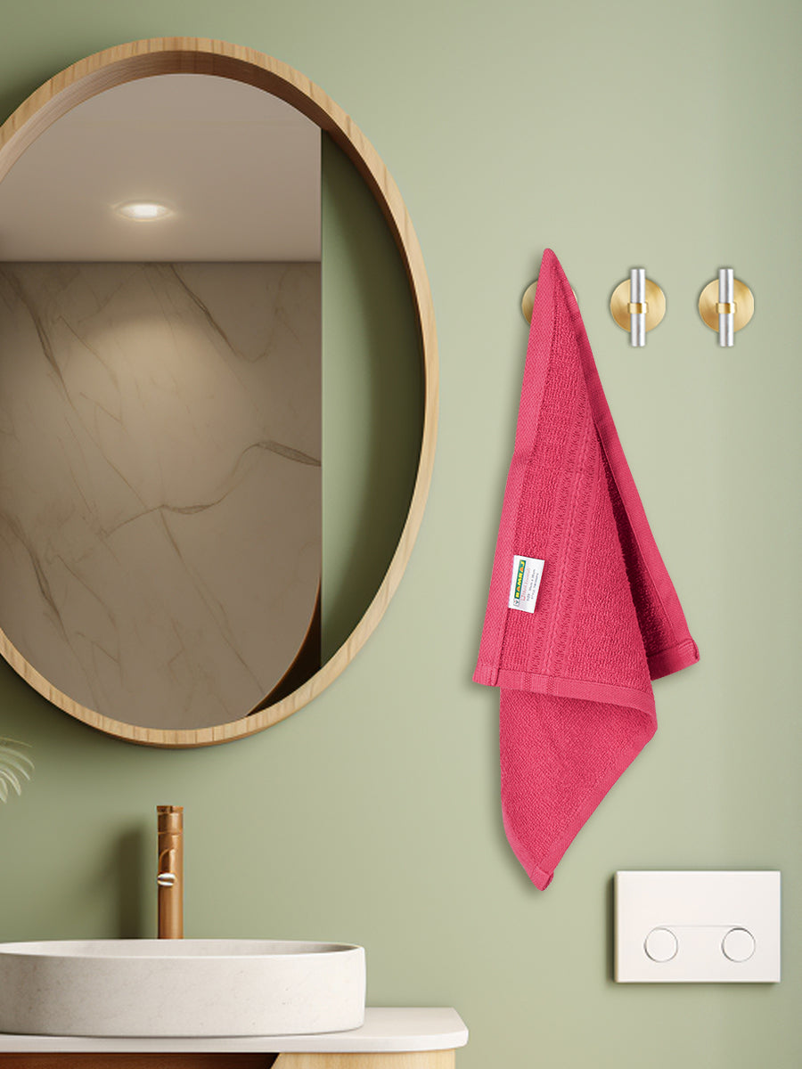 Premium Soft & Absorbent Dark Pink Terry Face Towel FC10 ( Pack of 5 )