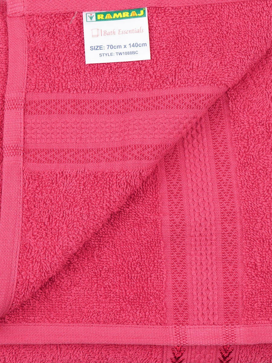 Premium Soft & Absorbent Dark Pink Terry Hand Towel, Face Towel & Bath Towel 3 in 1 Combo