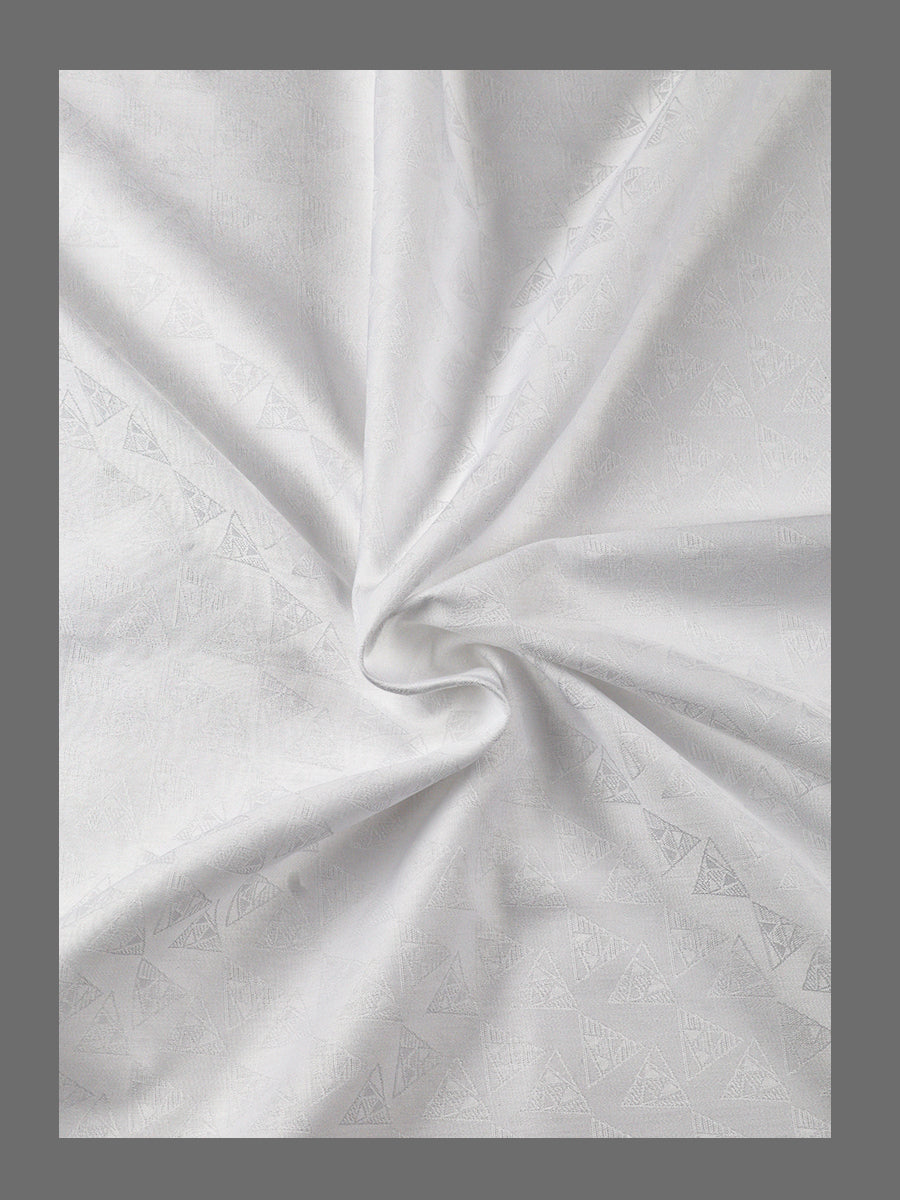 Mens White Jacquard Self Design Shirting Fabric Luxury Jacquard 1.60-Close view