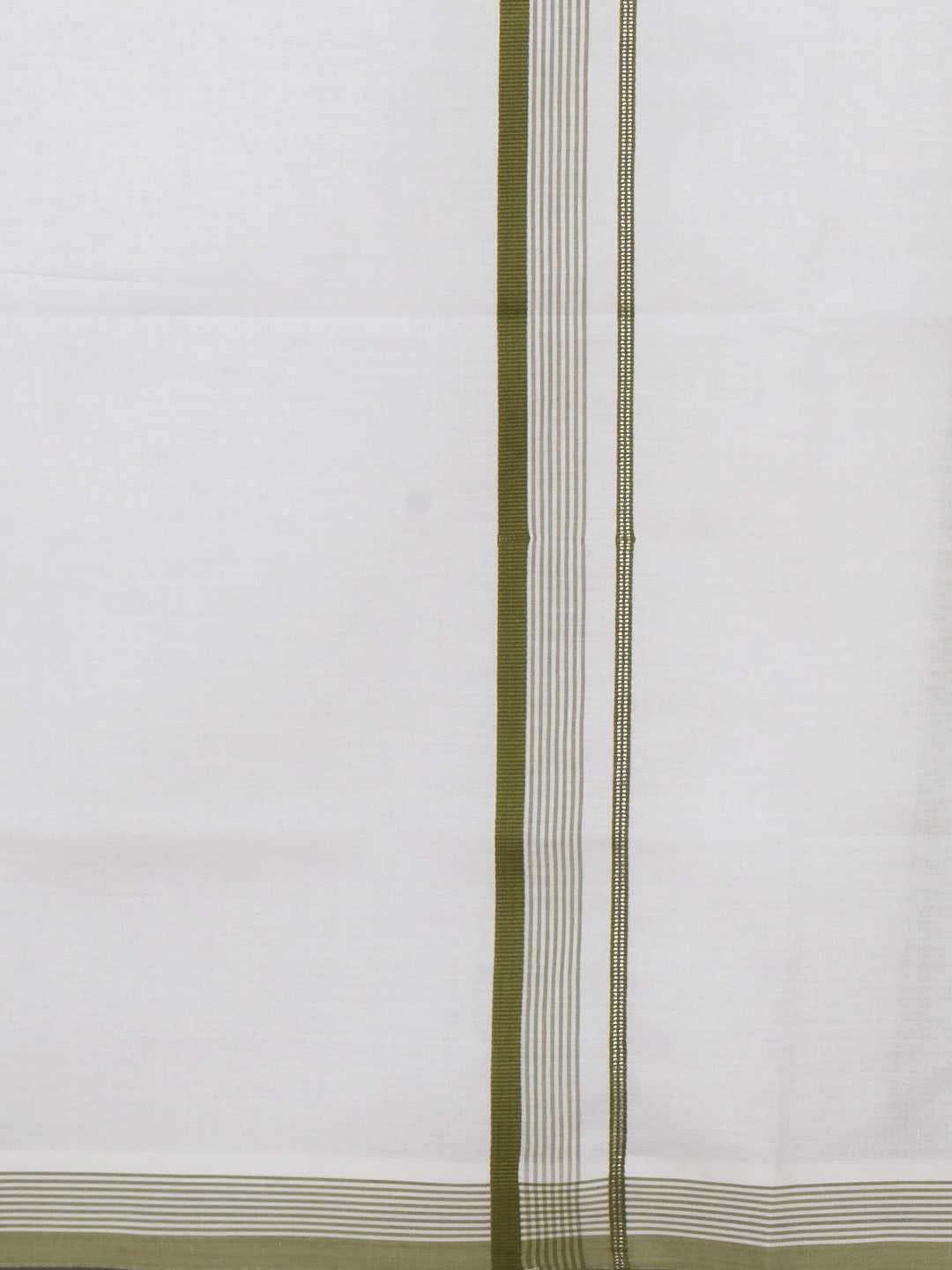 Men 100% Cotton Single Layer White Dhoti with Fancy Jari Border HW04