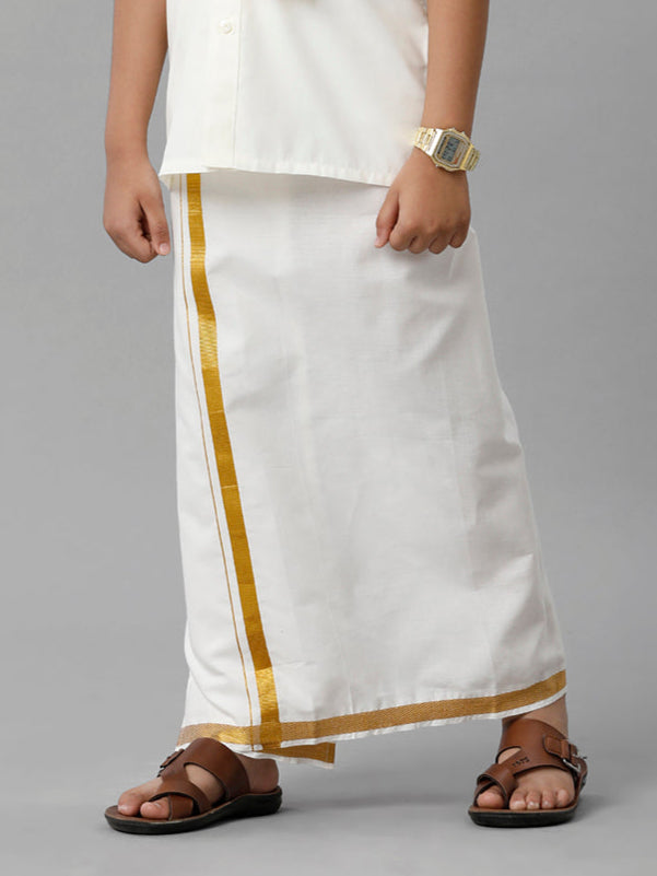 Boys Readymade Single Layer Cream Dhoti