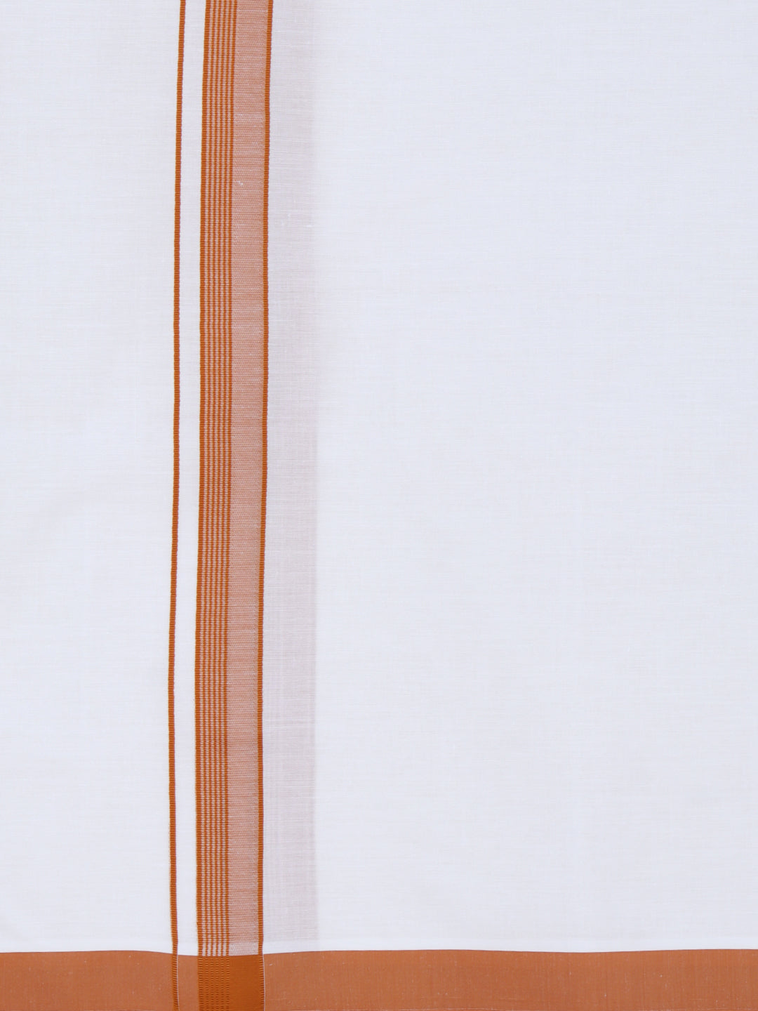 Men Cotton Blend Single Layer White Dhoti with Fancy Border HLF03