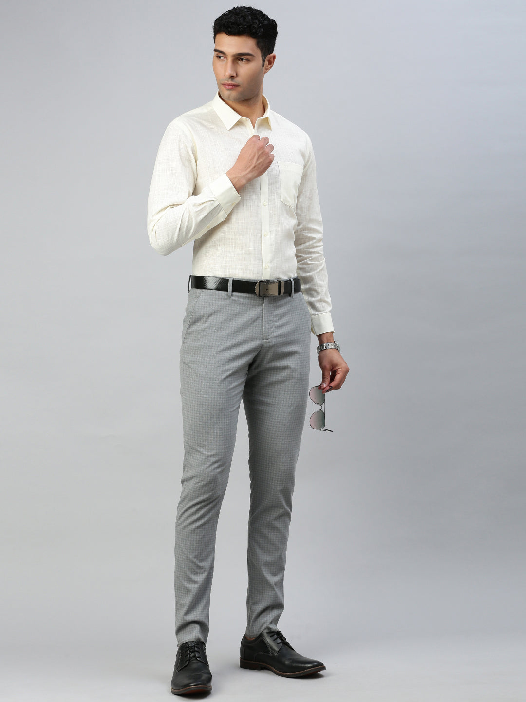 Men Cotton Rich Shirt Cream Celebrity