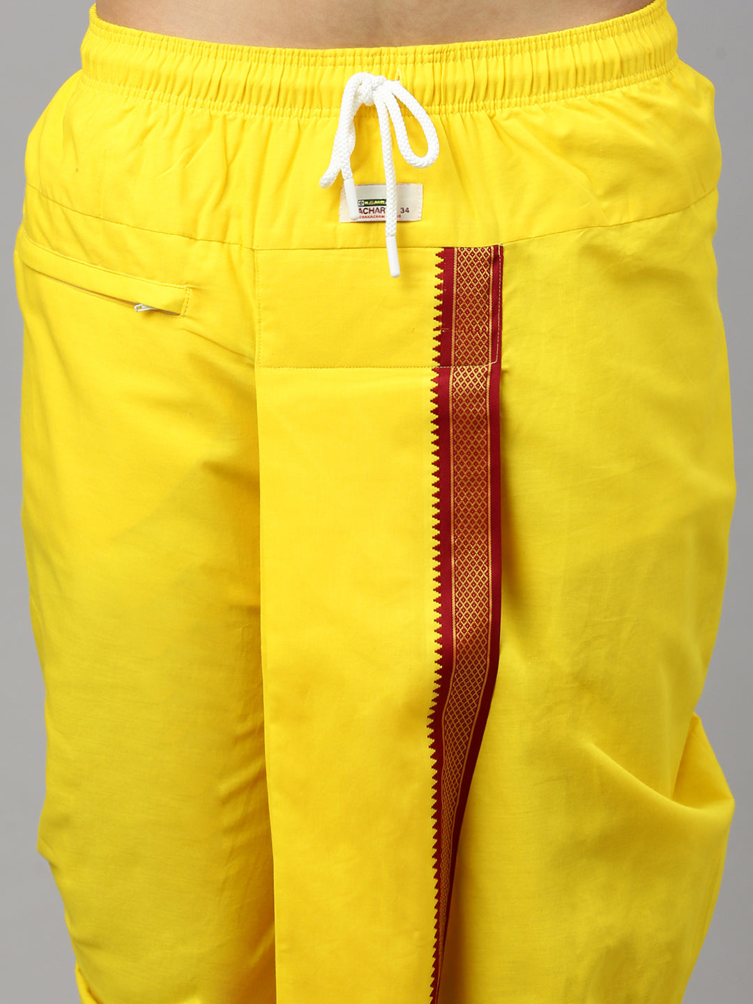 Men Readymade Panchakacham & Towel Set Yellow Naivedhya