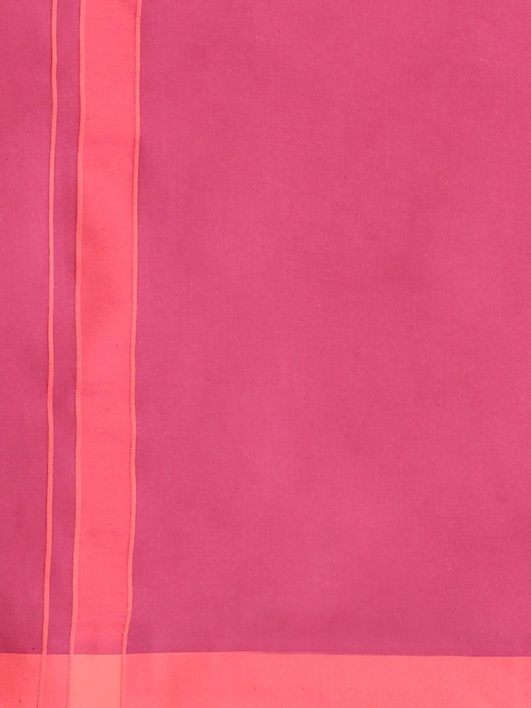Men 100% Cotton Single Layer Magenta Dhoti with Assorted Border Ahimsa