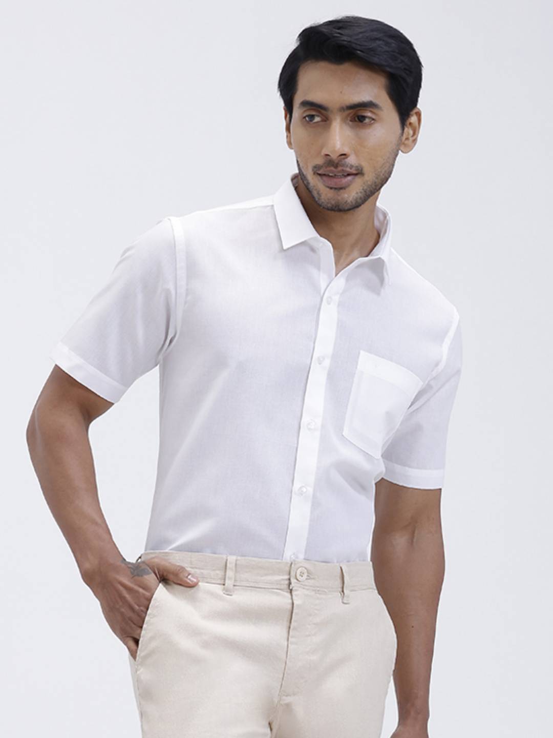 Mens Linen Cotton Half Sleeves Shirt and Pants Combo TR15501