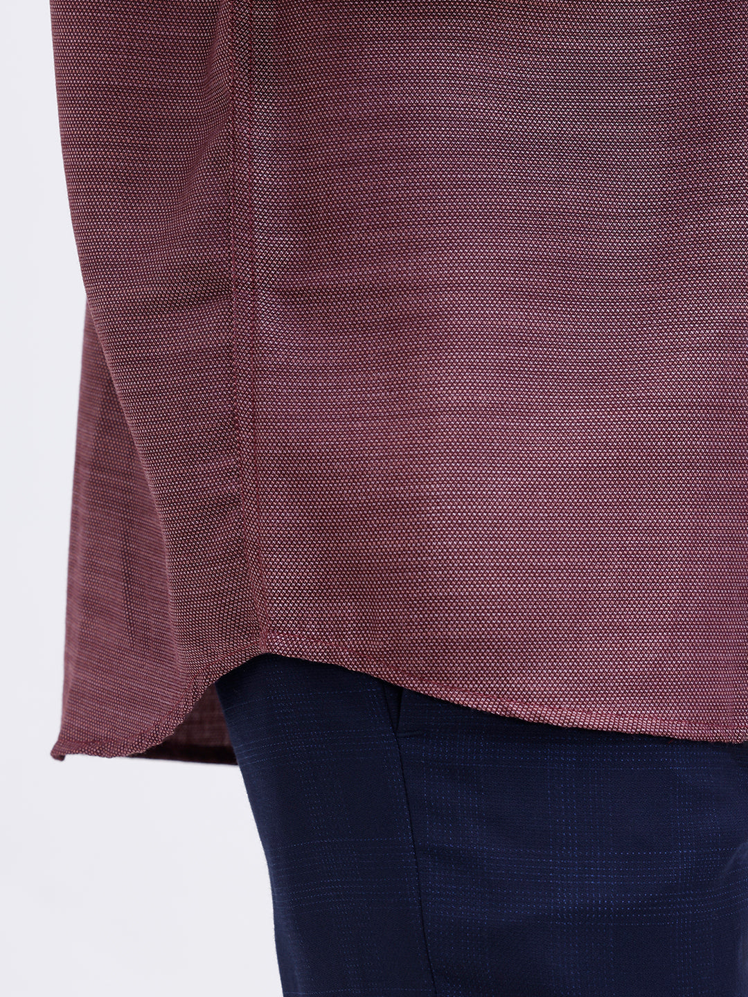 Men Cotton Rich Full Sleeve Shirt Maroon Red Dobby T59 AIT2