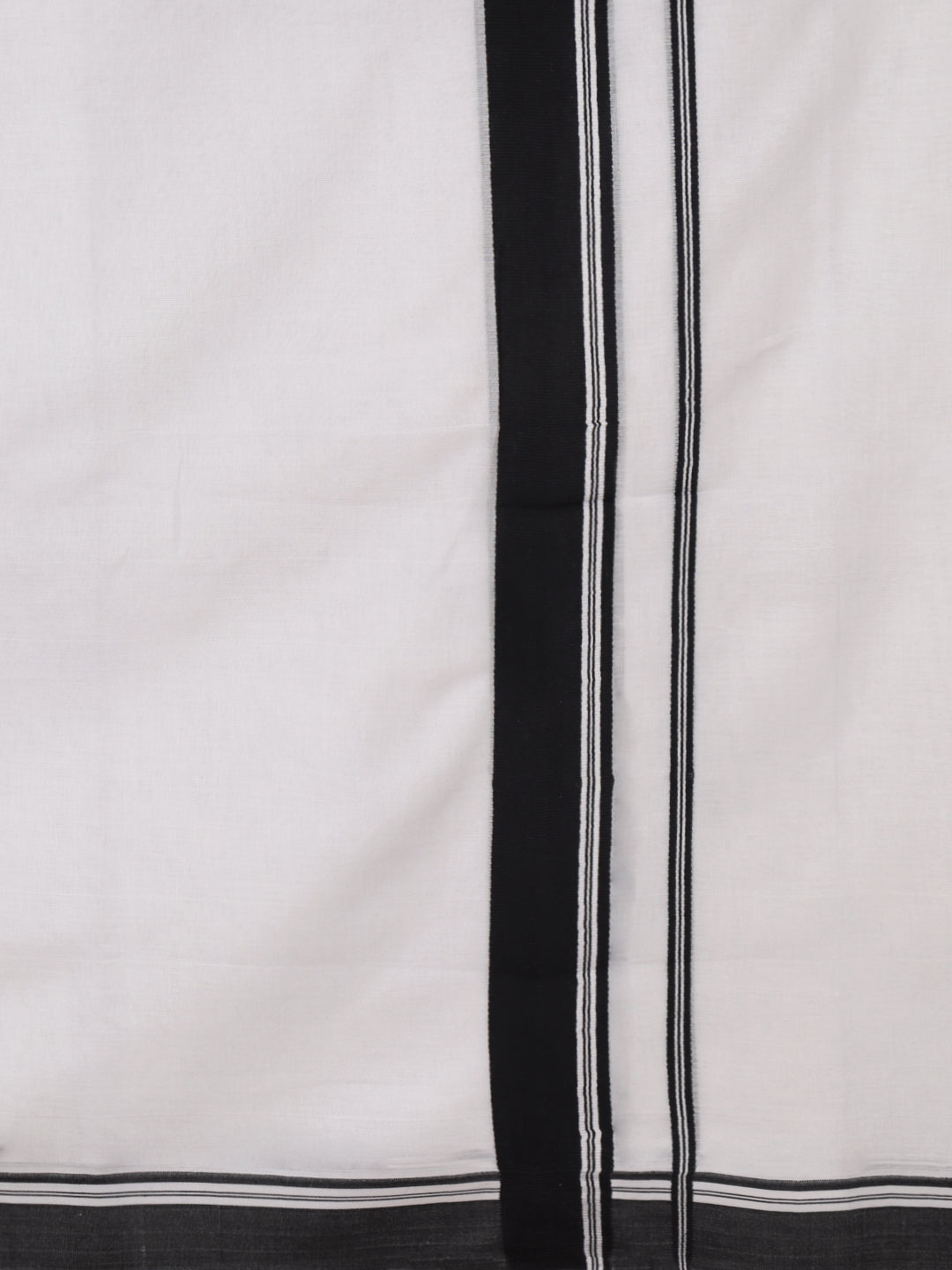 Men 100% Cotton Double Layer White Dhoti with Fancy Border EF10