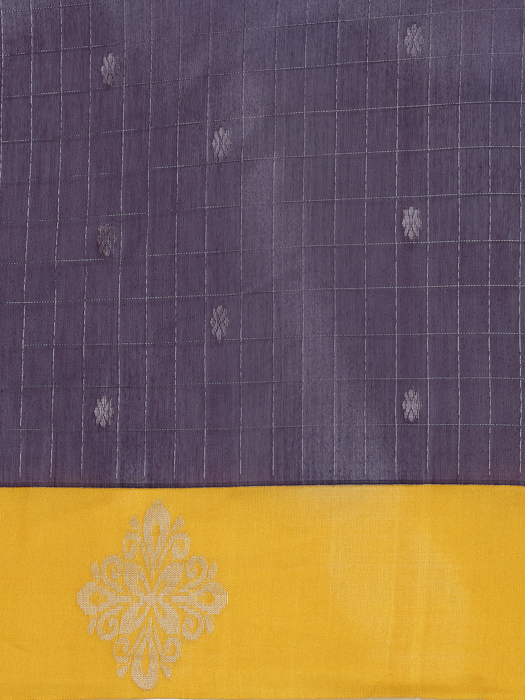 Women Kora Cotton Dark Purple Saree SK121
