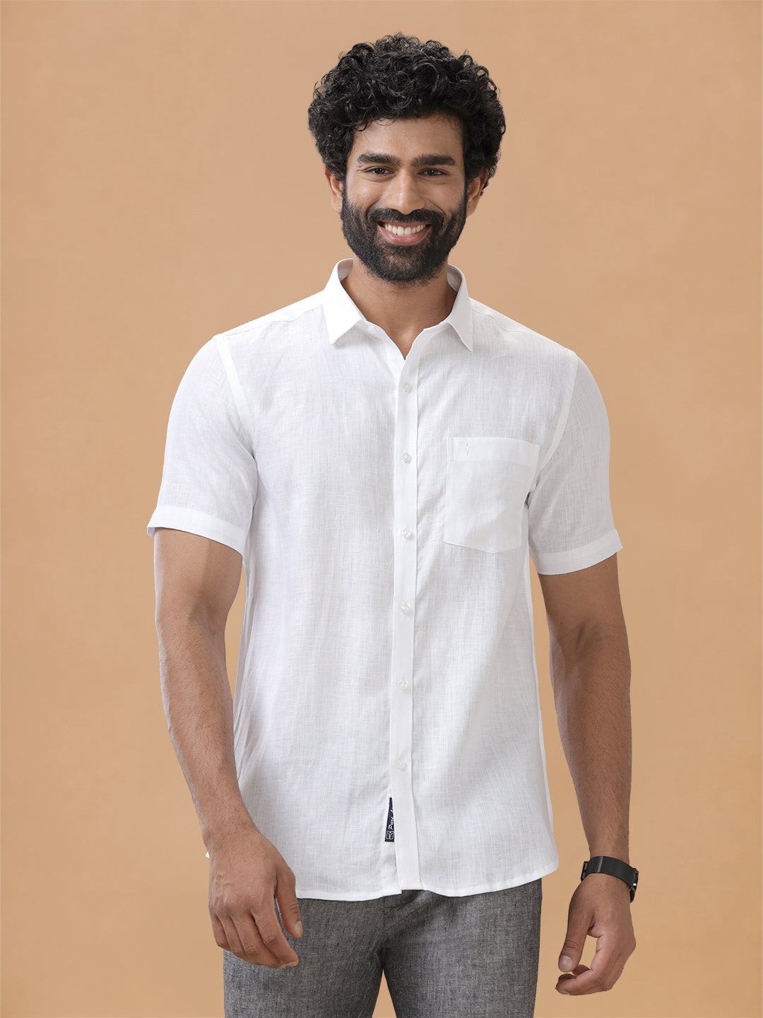 Pure Linen White Shirt – Linen Park 5605 | Fine 60 LEE