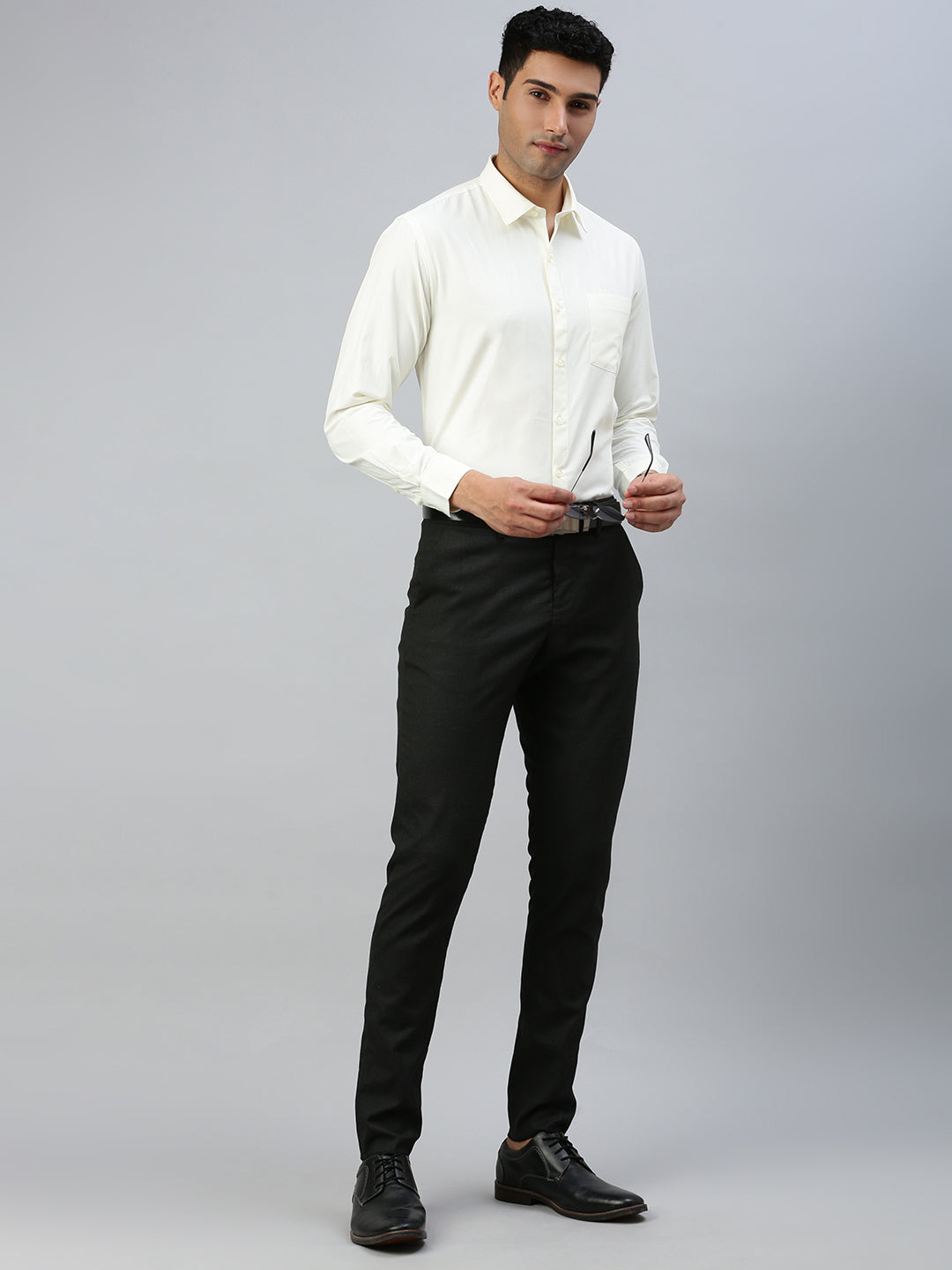 Men Cotton Rich Cream Full Sleeves Shirt Combo (2 Pcs Pack)