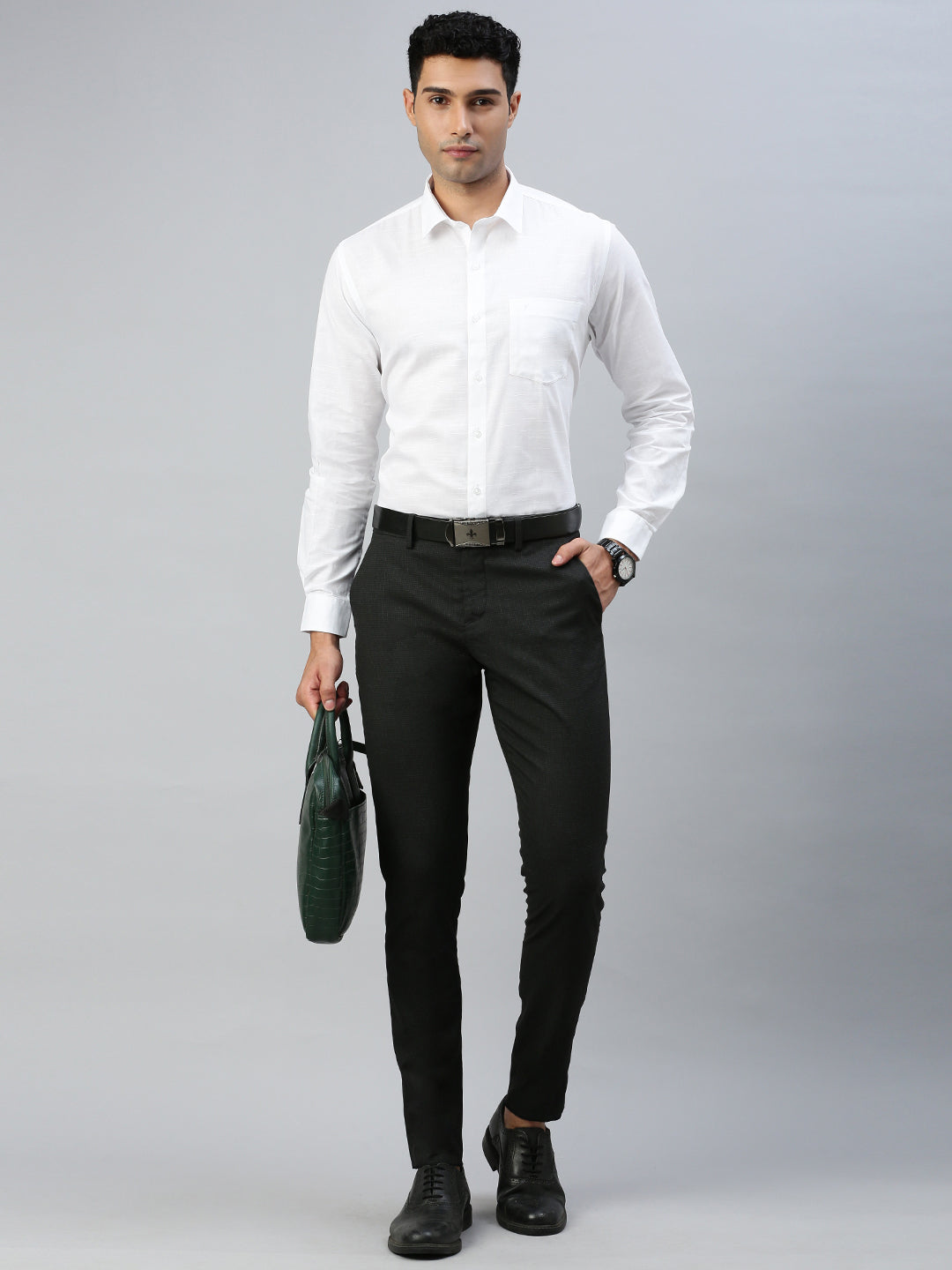 Men 100% Cotton Shirt Celebrity White 32