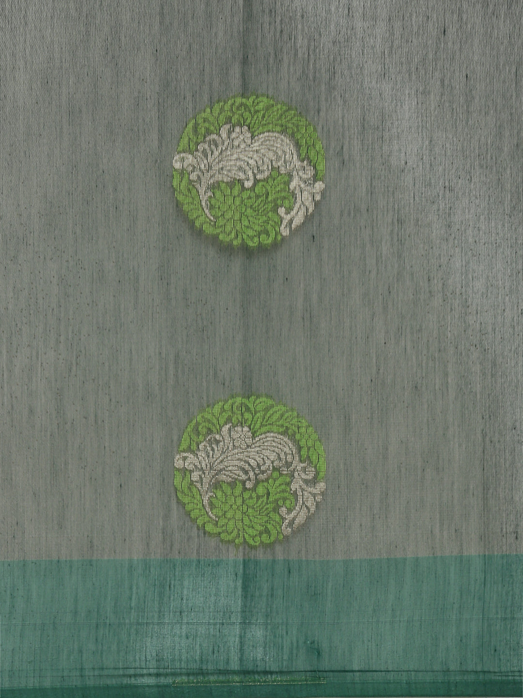 Women Green Semi Kora Cotton Saree SK117