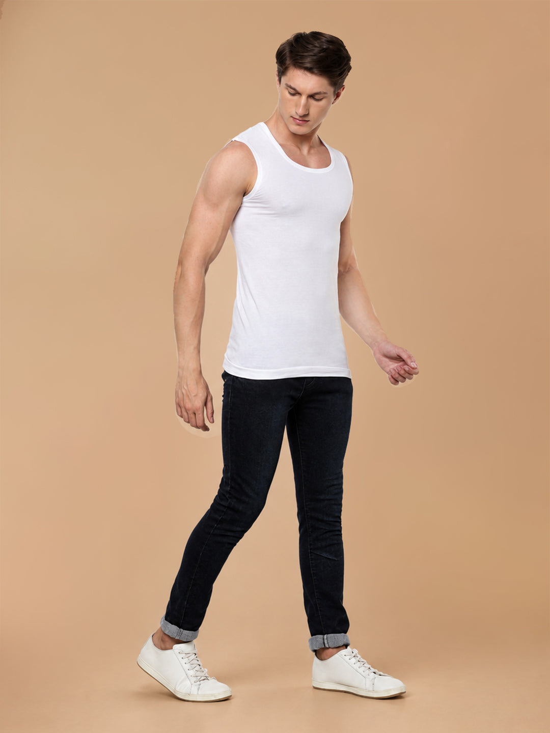 100 % Combed Cotton White Vest RNBS Rise Up (Pack of 2)
