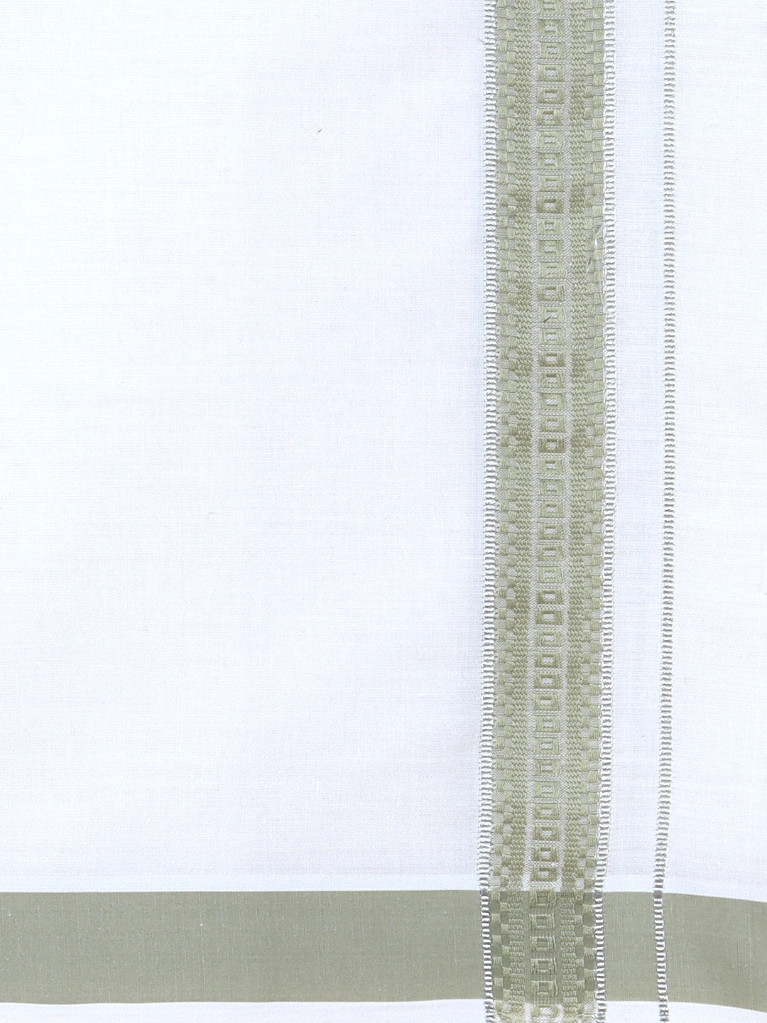 Men Cotton Blend Single Layer White Dhoti with Fancy Jari Border HSF09