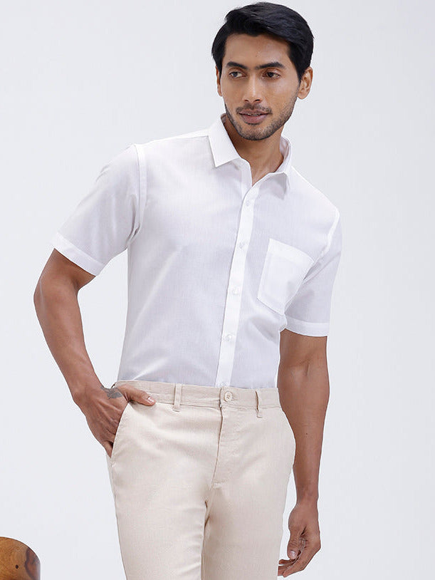 Mens Cotton Half Sleeves Shirt and Linen Cotton Pants Combo TR15501
