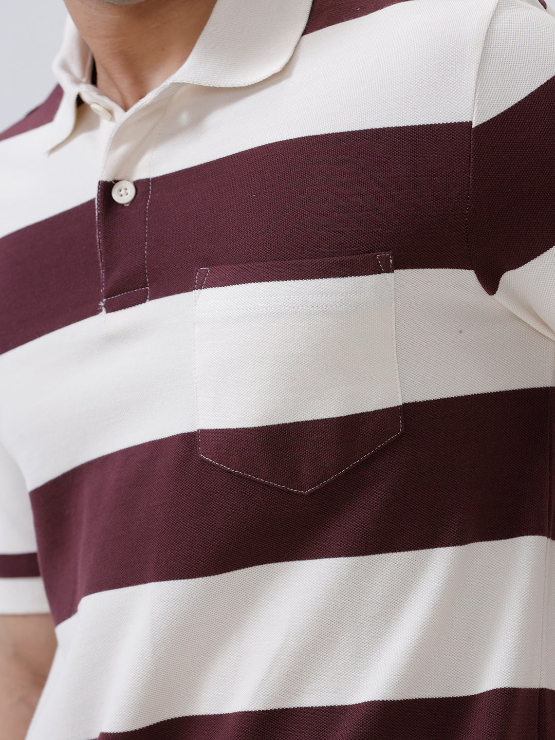 Men Smart Fit Exclusive Striped Polo T-Shirt Vineyard ED2