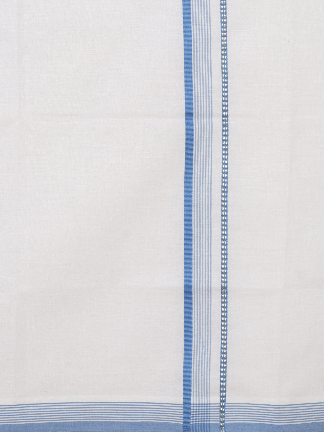 Men 100% Cotton Single Layer White Dhoti with Fancy Jari Border HW05
