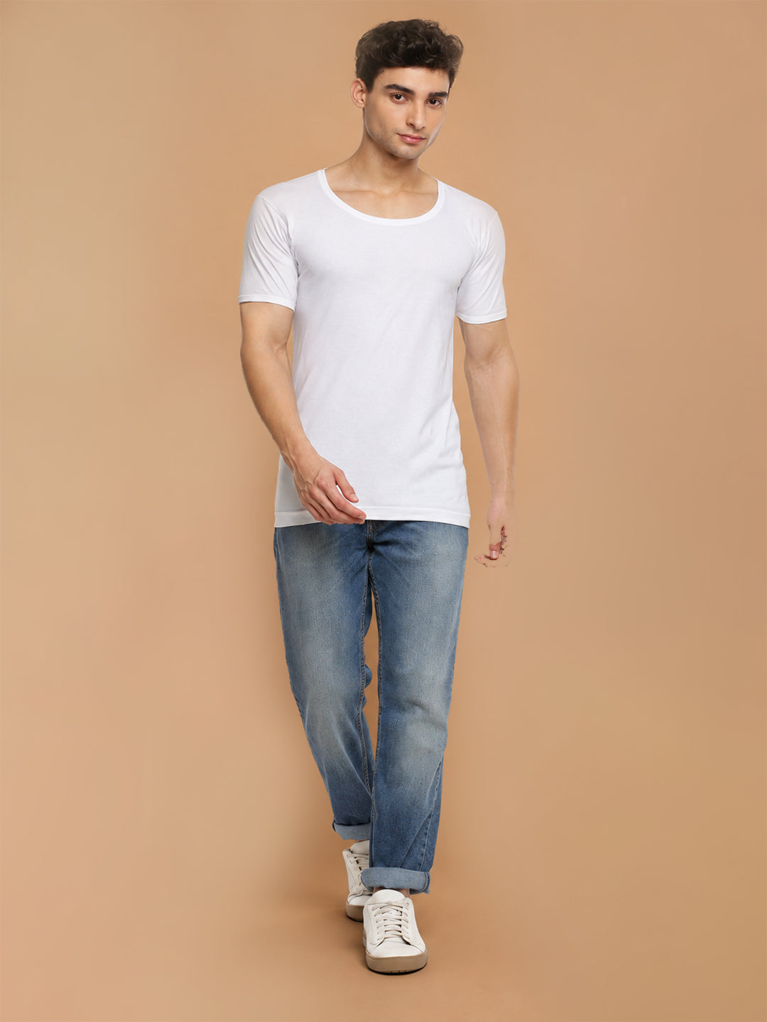 100 % Combed Cotton White Vest RNS Romex (Pack of 2)