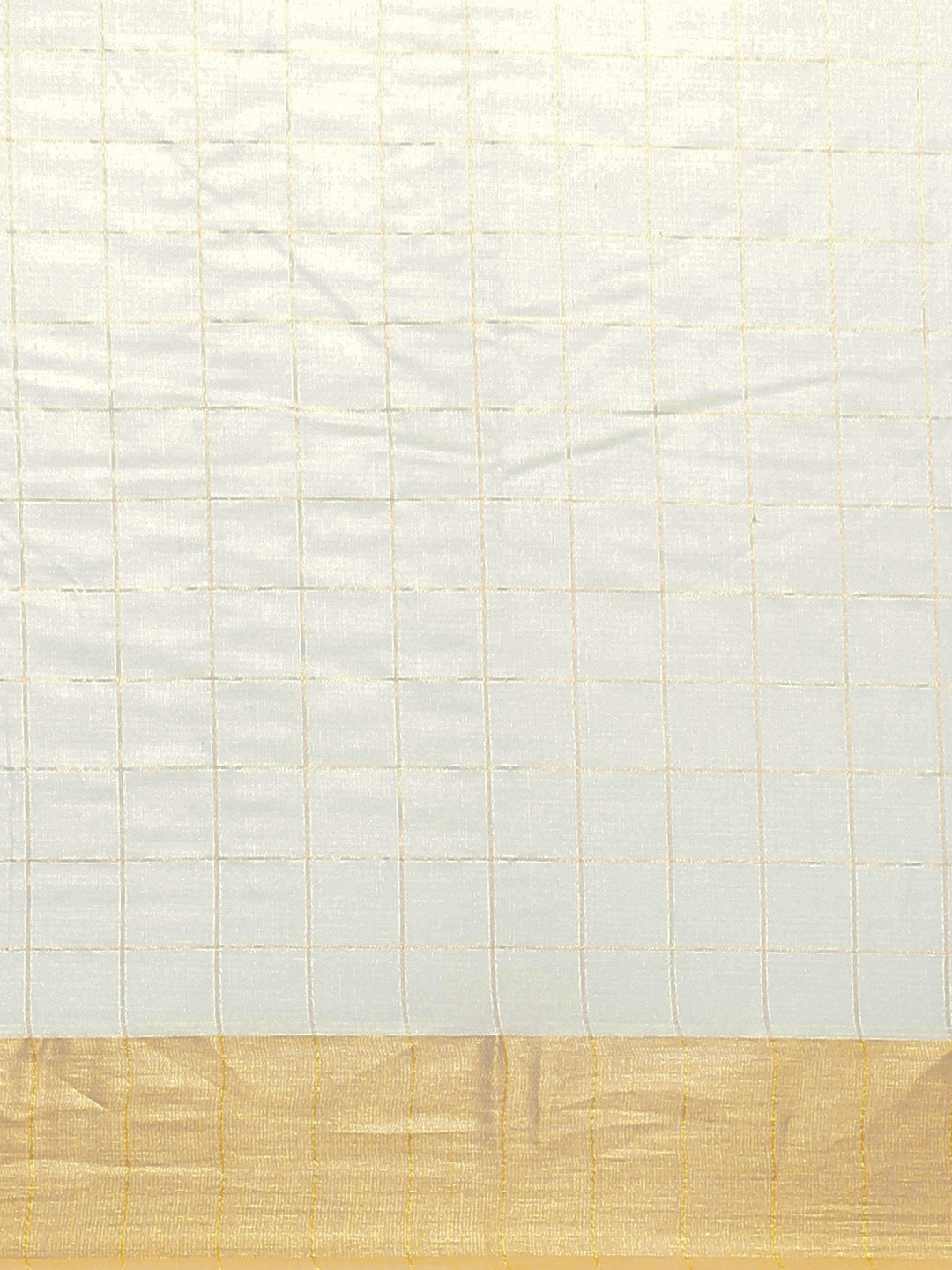 Women Traditional Kerala Cream Checks Saree with Orange Border KS224