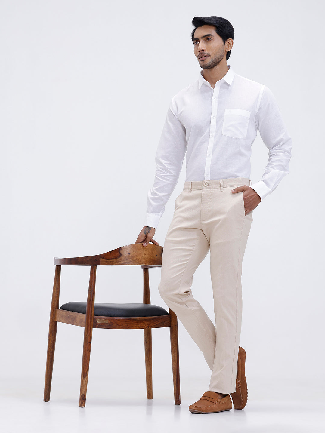 Mens Linen Cotton Full Sleeves Shirt and Pants Combo TR15501