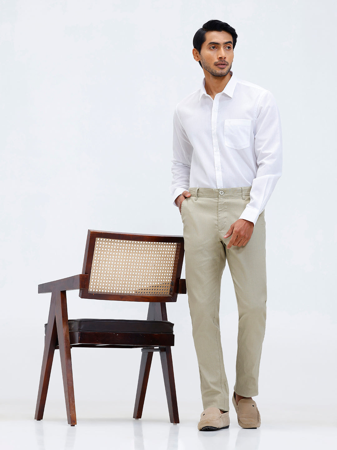 Mens Cotton Full Sleeves Shirt and Linen Cotton Pants Combo TR15505