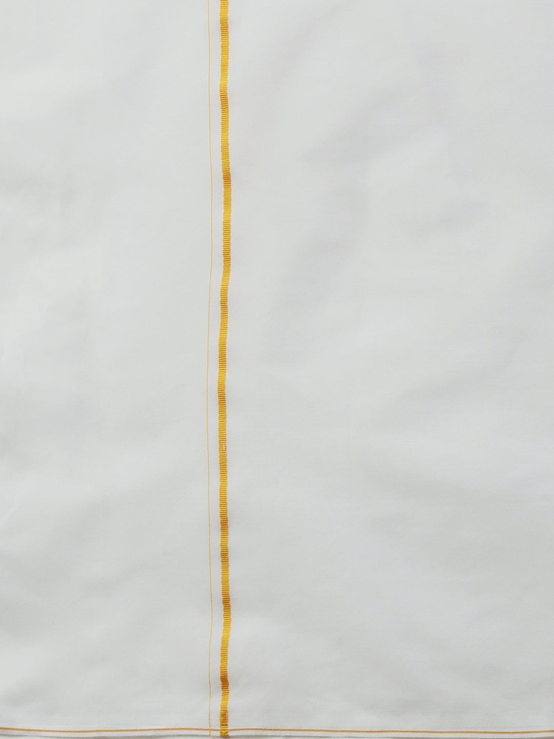 Men 100% Cotton Single Layer Cream Dhoti with Gold Jari Border Smart Nice