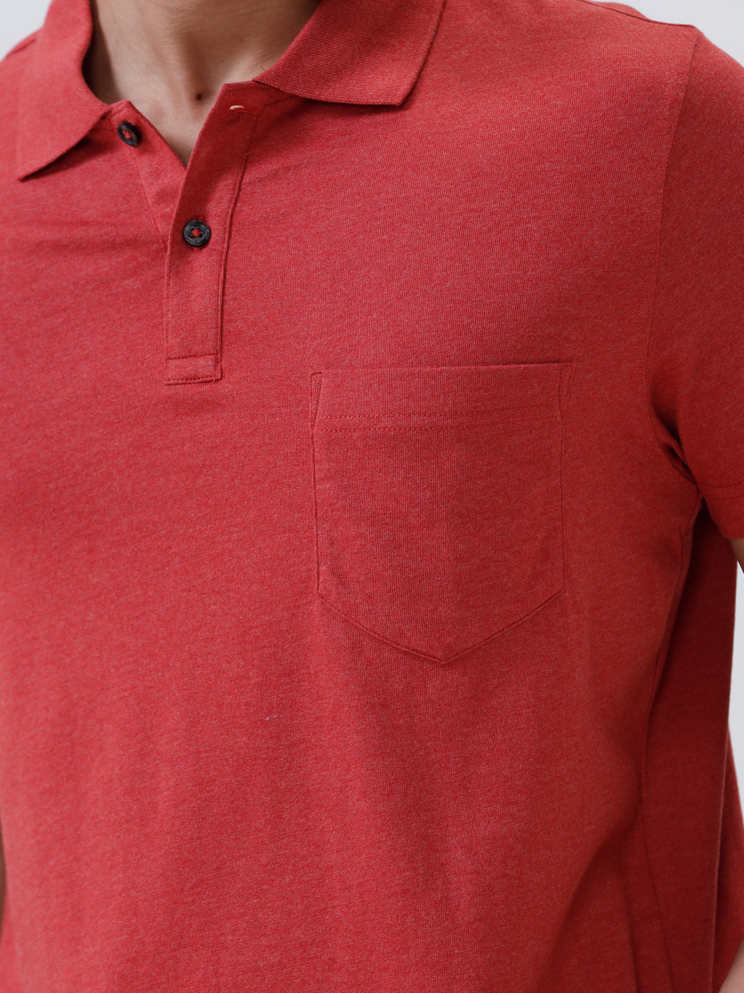 Men TENCEL™ Modal Fibers with Micro technology Polo T-Shirt Heather Red EMP3