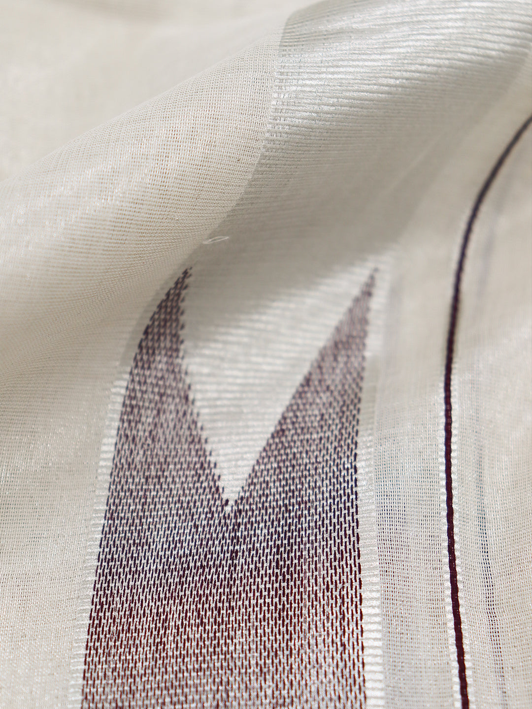 Men Premium Handloom Tissue Silver Dhoti with Fancy Jari Border HLM84