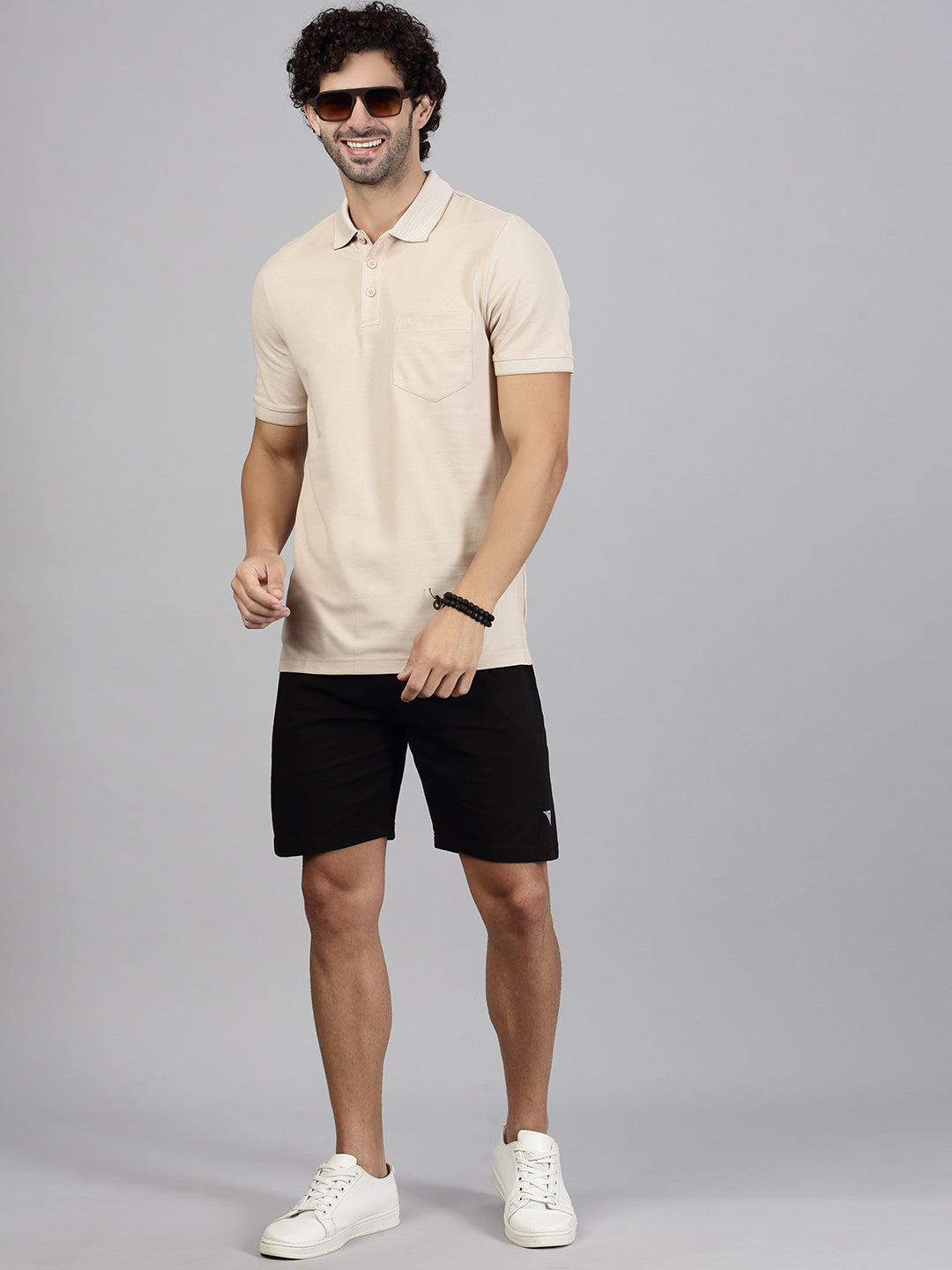 Mens Cotton Rich Smart Fit Expert Polo T-Shirt Beige EP31