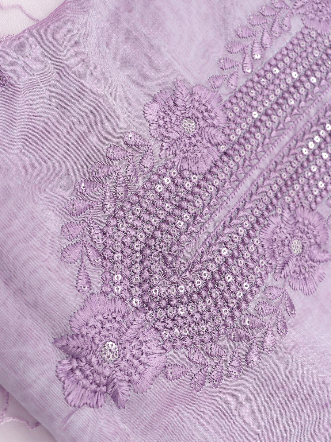 Women Semi Chanderi Printed Dress Material Violet DM357