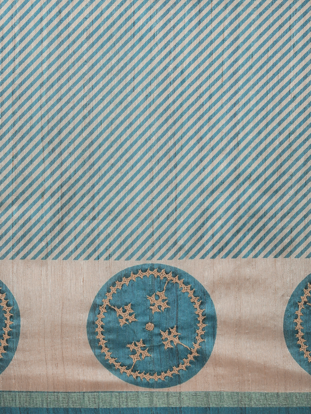 Women Blue with Brown Semi Raw Silk Embroidered Saree SRS113