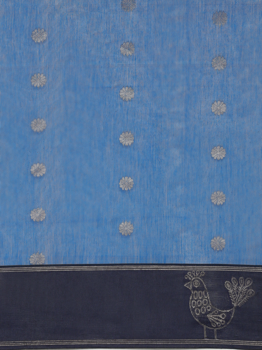 Women Blue Semi Kora Cotton Saree SK116