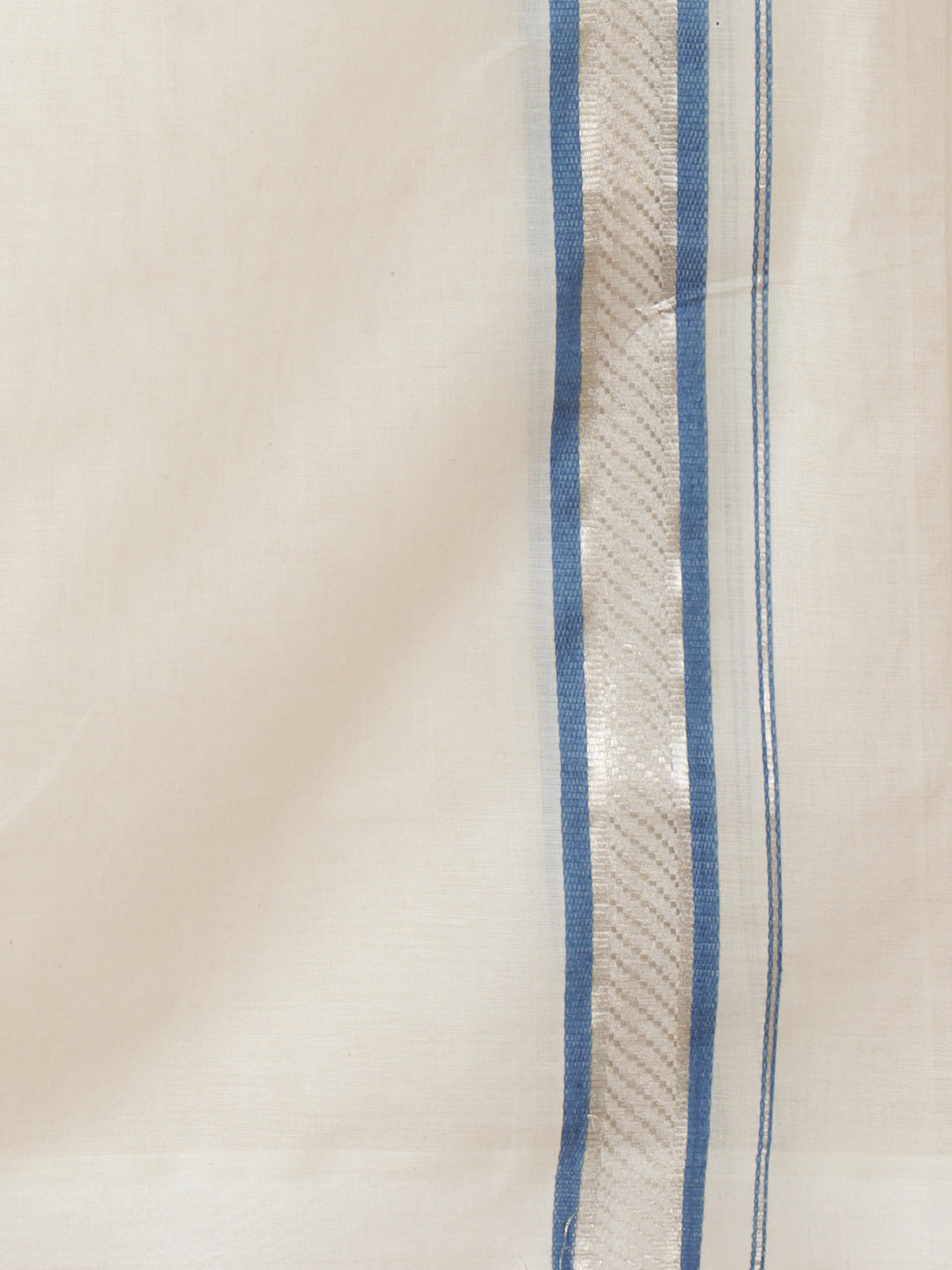 Men Kora Cotton Double Layer Dhoti with Fancy Jari Border MSF01