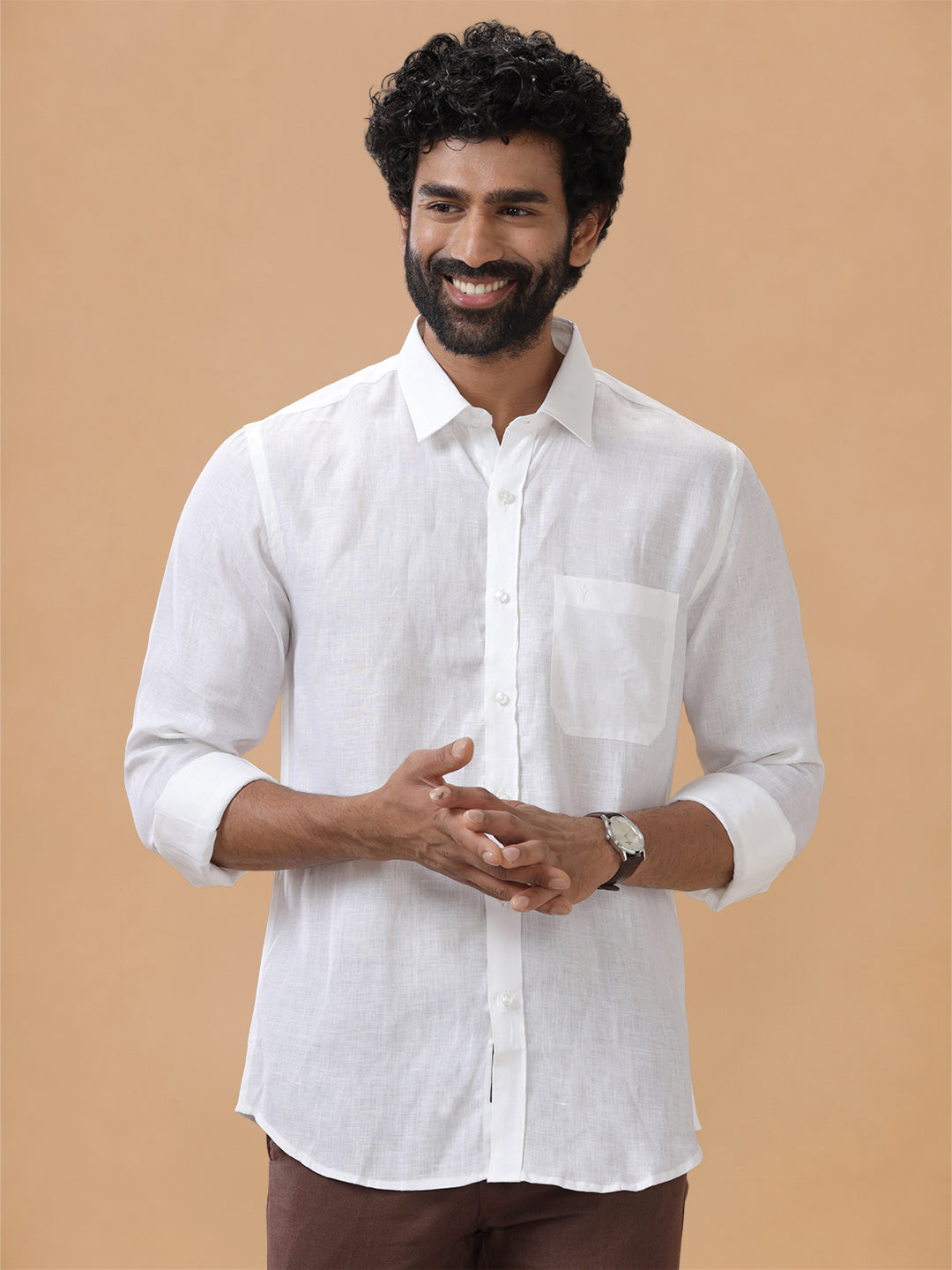 Pure Linen White Shirt – Linen Park 5090 | Fine 70 LEA