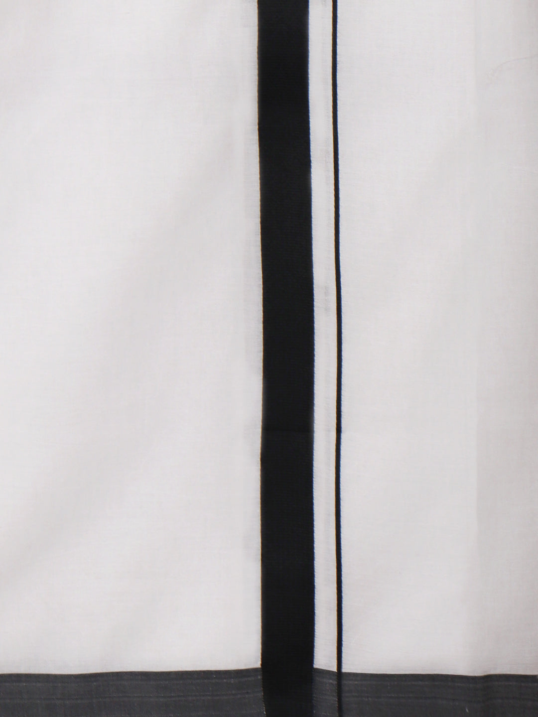 Men Cotton Blend Double Layer White Dhoti with Black Fancy Border Ricky Spl