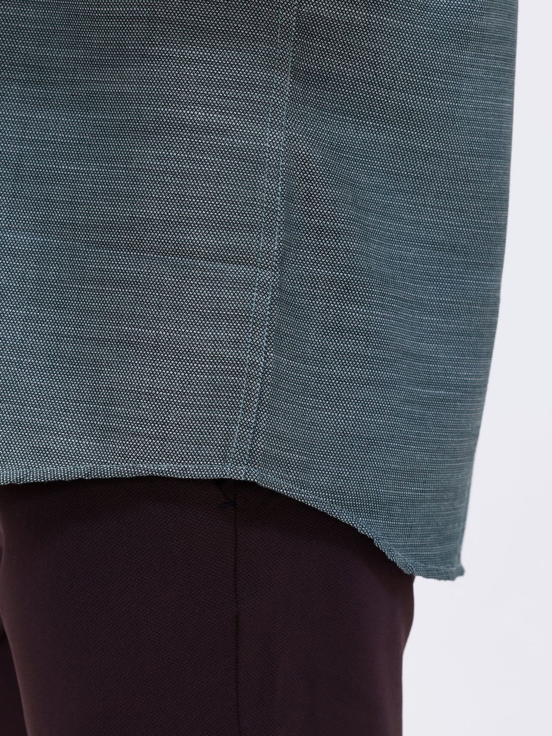 Men Cotton Rich Full Sleeve Shirt Green Dobby T59 AIT3