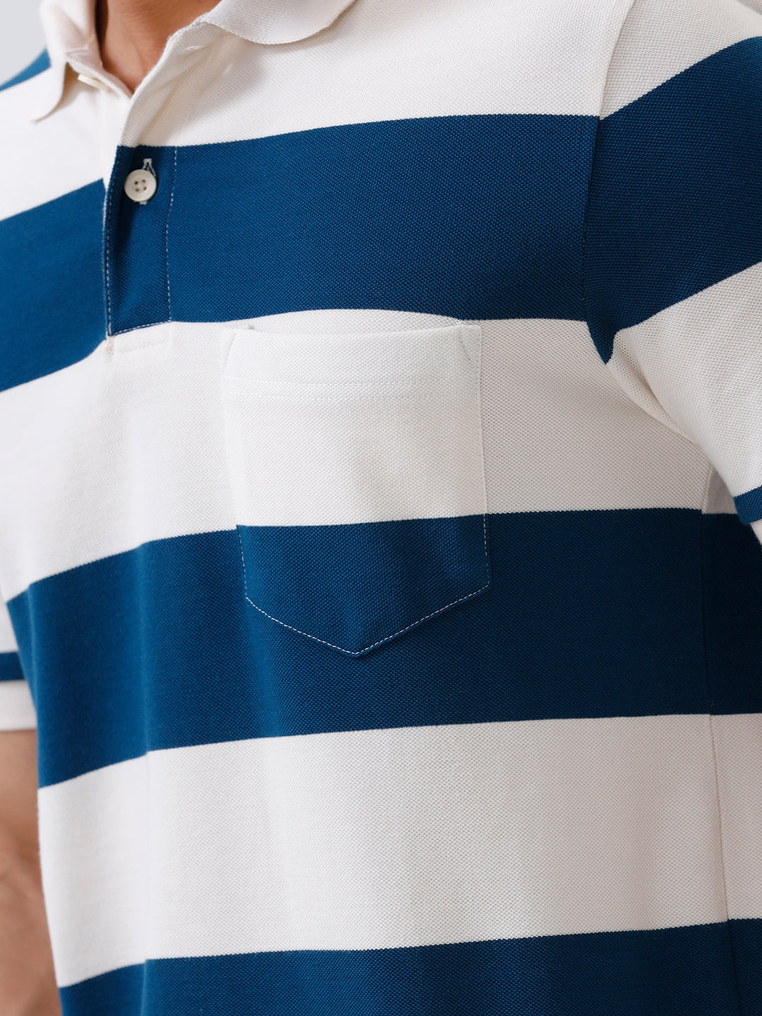 Men Smart Fit Exclusive Striped Polo T-Shirt Poseidon Blue ED1