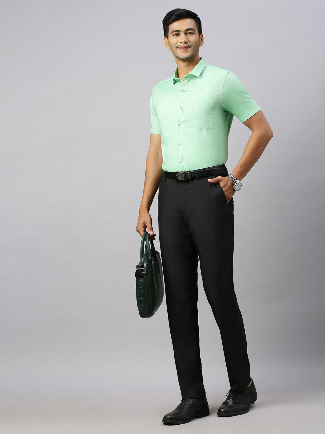 Men 100% Cotton Shirt Green CL8 GF6