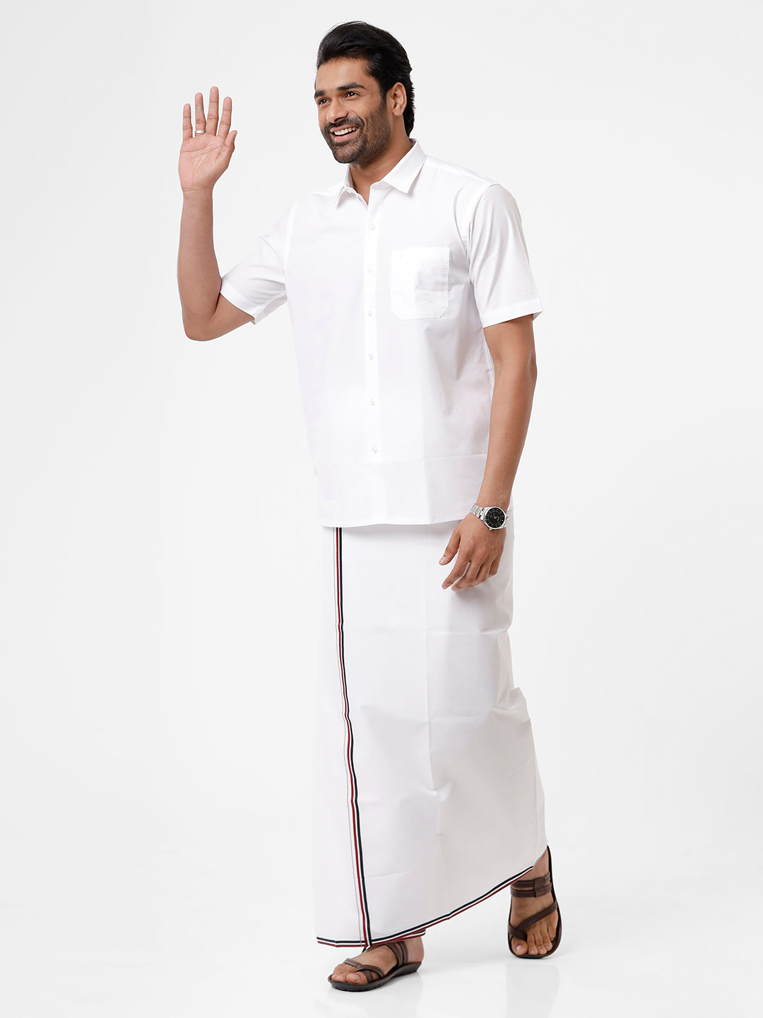 Cotton Double Political Dhoti VIP- ADMK-Full view